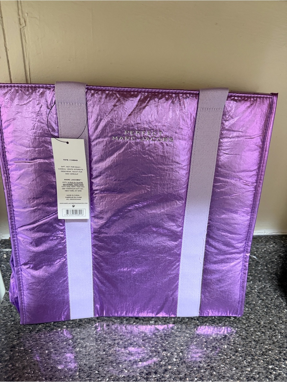 Marc Jacobs Shimmery Lilac Tote with Webbed Straps nip